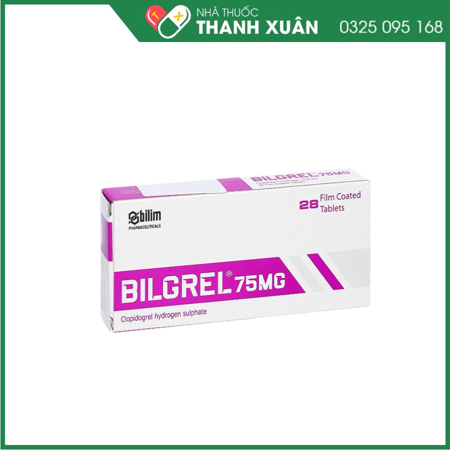 Bilgrel 75 mg dự phòng nguyên phát nhồi máu cơ tim, đột quỵ và các bệnh động mạch ngoại biên